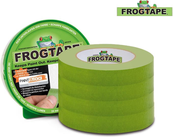 FrogTape - 4 Rollen á 41,1 meter - Professionele Schilderstape in Handige Opbergbus