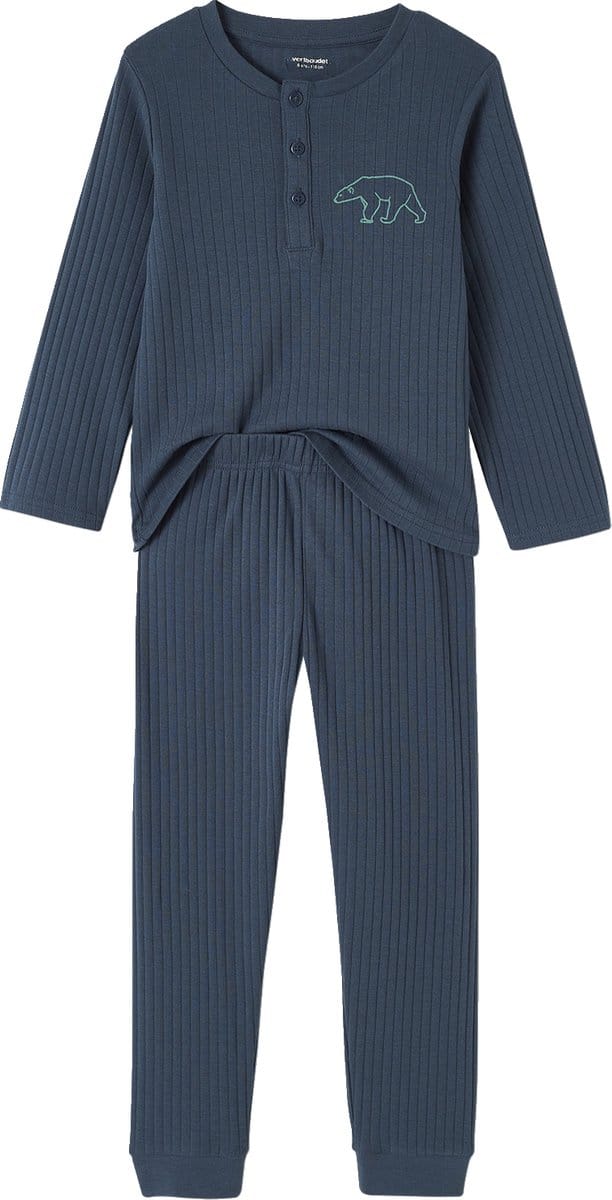 Vertbaudet Set van 2 "beren"-pyjama's in ribtricot