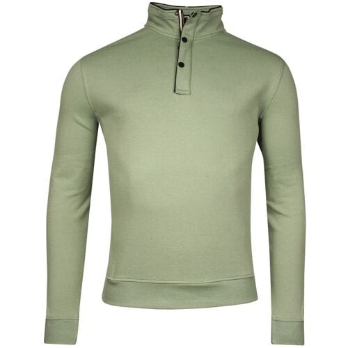 Baileys Trui Sweatshirt Half Zip Buttons Fine Piqué Misty Green / male