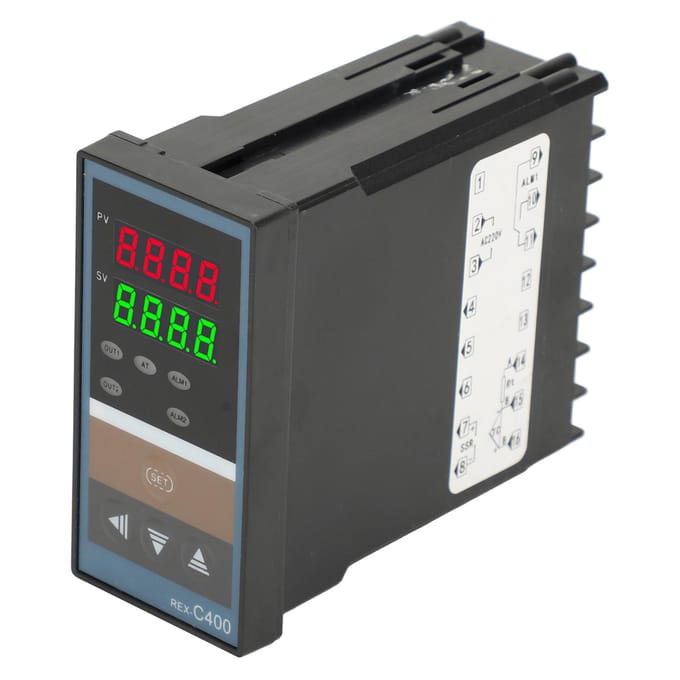 Slimme Temperatuurregelaar Digitale Display Hoge Nauwkeurigheid PID-Regeling Thermostaat met SSR Solid black