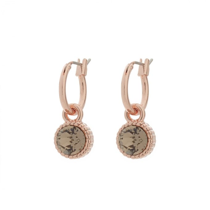 BIBA 8923 Oorhangers rosé Smokey Quartz