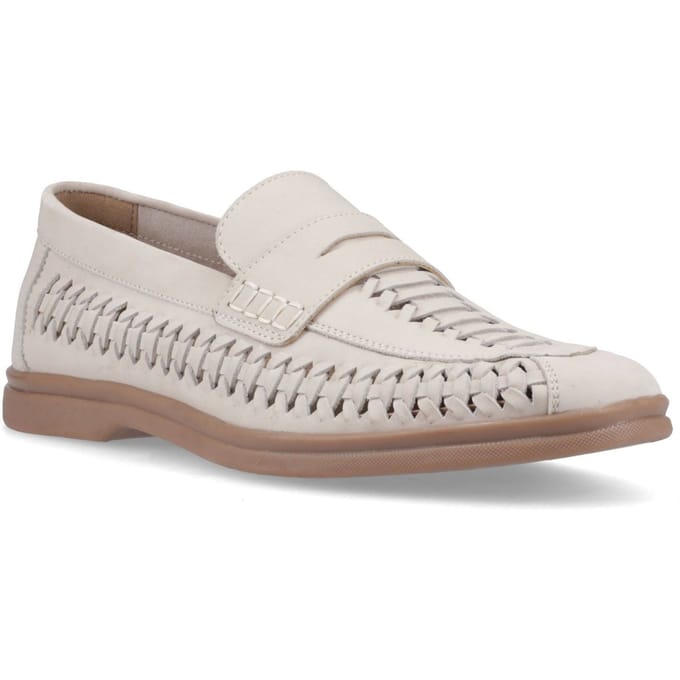 Hush Puppies Bowie Leder Heren Taupe Slim Fit Instappers