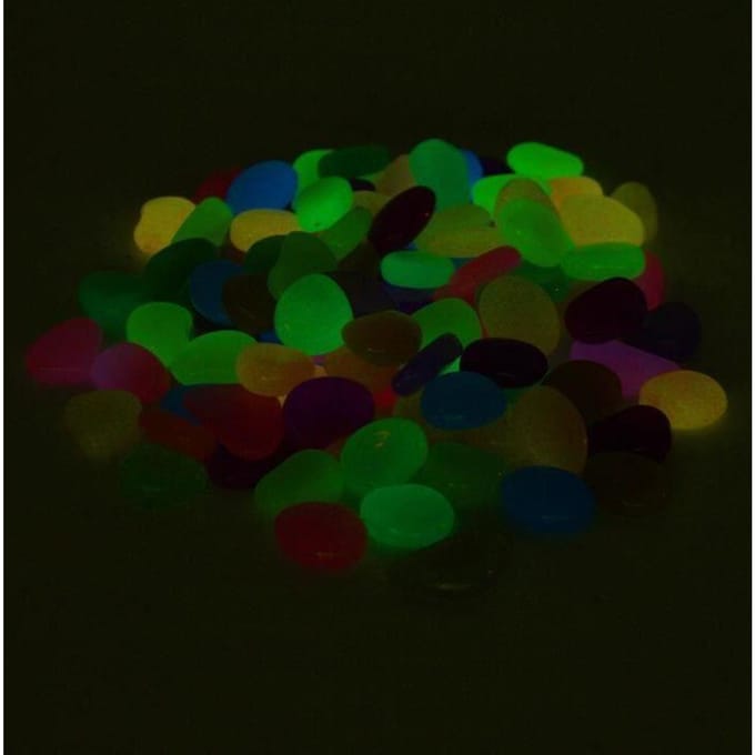 Galet Pierre Cailloux Lumineux - 100Pcs - Résine - 2x1.7x0.8cm - Fluorescent