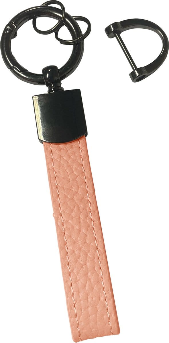 Sleutelhanger Leer Dik Met Sleutelhanger RIngen Leer Sleutelhanger Sleutelhanger Auto - Lichtroze