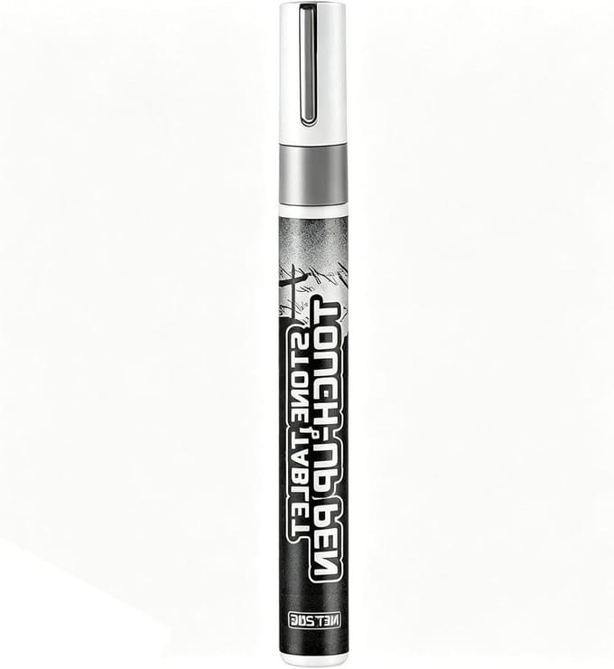 Beschriftingsverf Steen - Marker Inscriptie - Grafsteen Herstel - Sneldrogend & Duurzaam - 0.8 mm Punt - Zilverkleurig