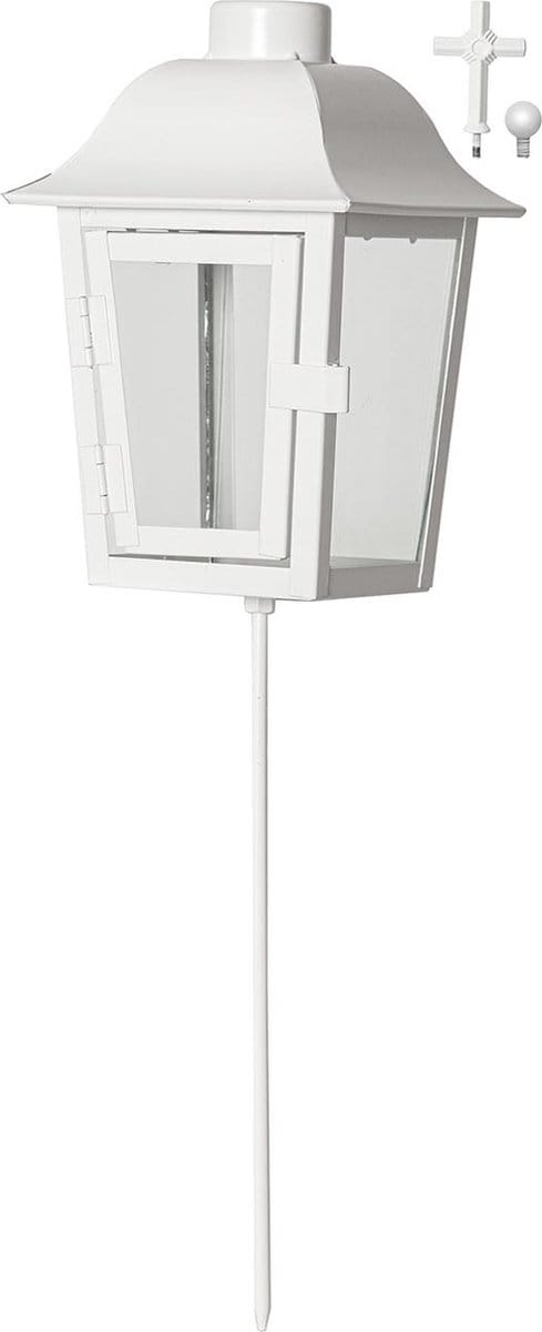 Star Trading Serene lantaarn, grondspies, graflantaarn, decoratie, wit, voor buiten, 45 cm