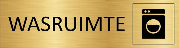 CombiCraft deurbordje Wasruimte in goud met tape - 165 x 45 mm