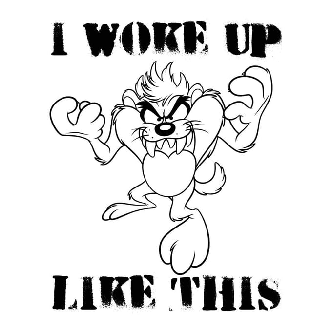 Looney Tunes Taz I Woke Up Like This T-shirt - Wit - M