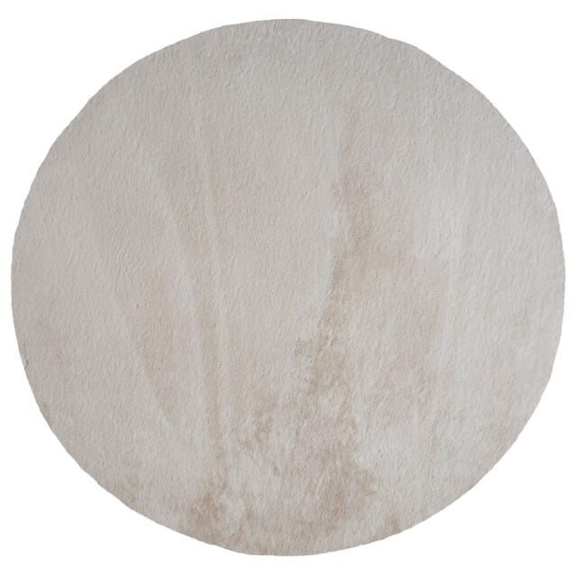 Vloerkleed Velluto Beige - Rond ø230 cm - Hoogpolig Vloerkleed in Scandinavische / Hotel Chique Stijl