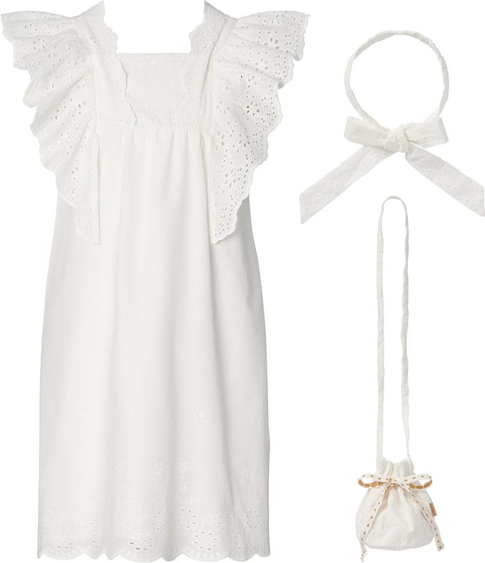 Noppies Jurk Eglin - Bright White - Maat 86