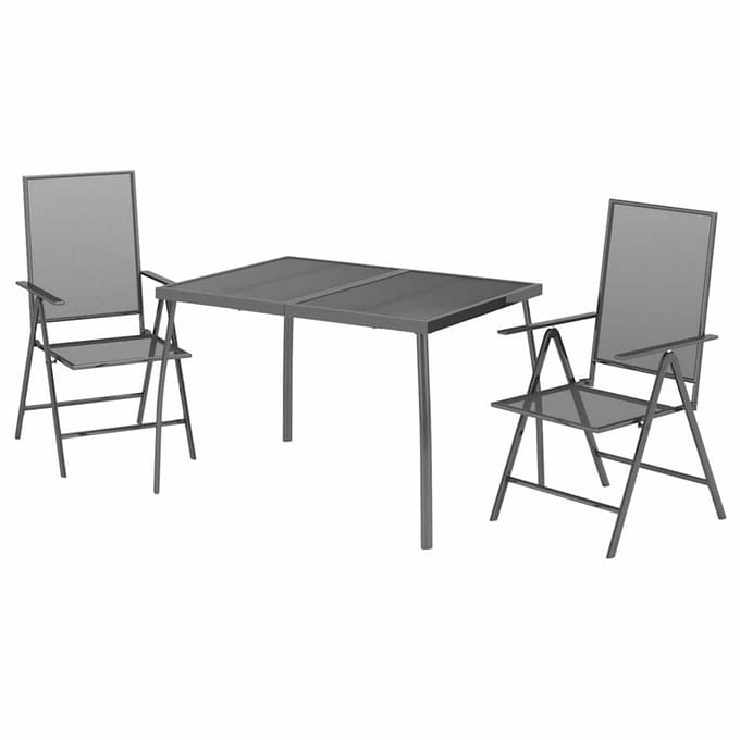 vidaXL - 3-delige - Tuinset - staal - antracietkleurig
