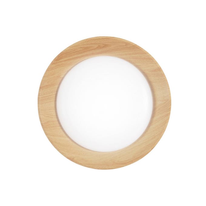 Luce Ambiente Design LED plafondlamp Arka, Ø 40 cm, wit/houtlook, metaal, CCT