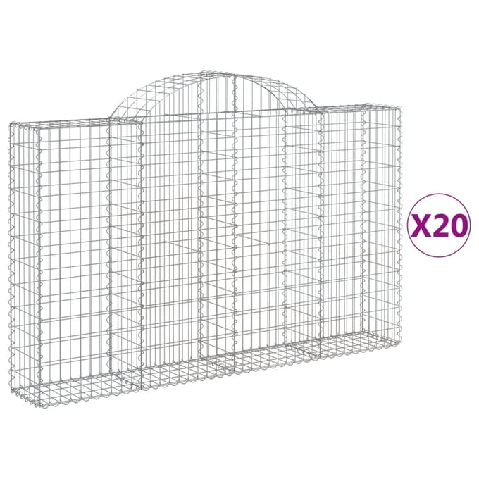 vidaXL - Schanskorven - 20 - st - gewelfd - 200x30x120/140 - cm - ijzer