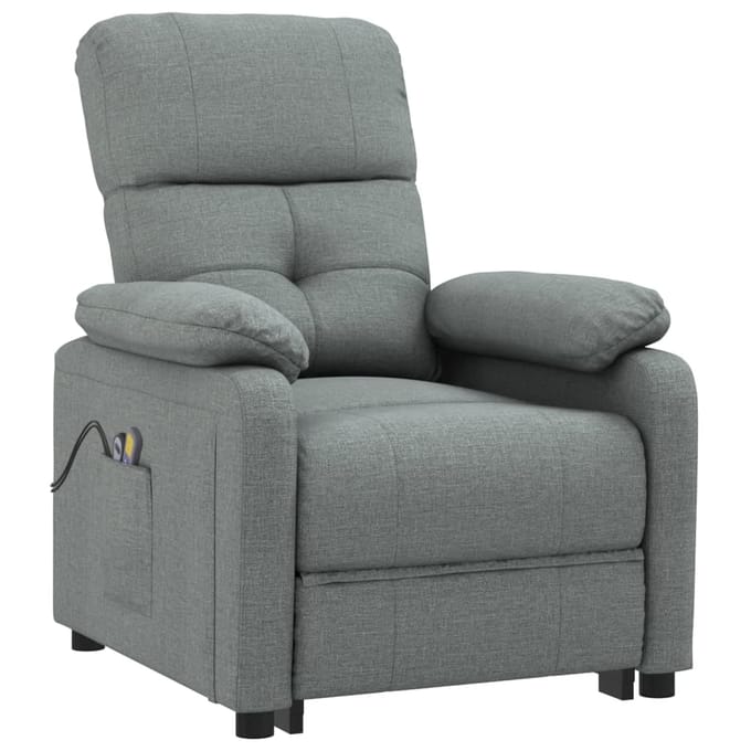 vidaXL - Massagestoel - elektrisch - stof - donkergrijs