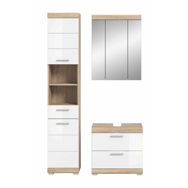 Lambada badkamercombinatie wit hoogglans MDF TZ wit NB - 37x112x191cm