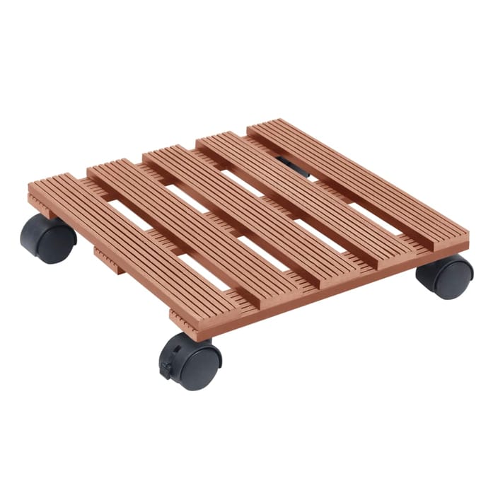 vidaXL - Plantentrolleys - 4 - st - 30x30x7,5 - cm - HKC - bruin