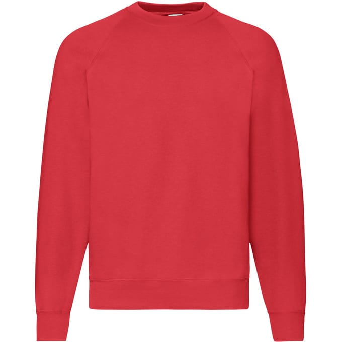 Fruit of the Loom Heren Klassiek Raglan Sweatshirt (Rood)