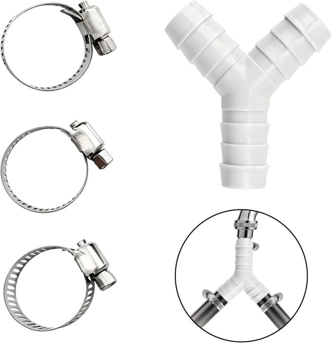 Wasmachine Afvoeraansluitadapter, Y-verdeling, 2-Weg Splitter, Slangadapter voor Wasmachine en Vaatwasser, Efficiënte Waterafvoer en Verbinding