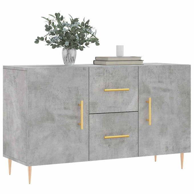 Vidaxl Commode, Beton Grijs, 100X36X60 Cm, Materiaal Op Hout Gebaseerd
