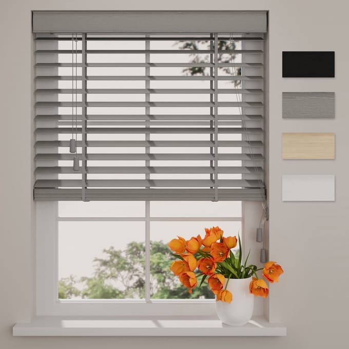 Bamboe Houten Jaloezie Easy - 50 mm - Light Grey - 75 x 175