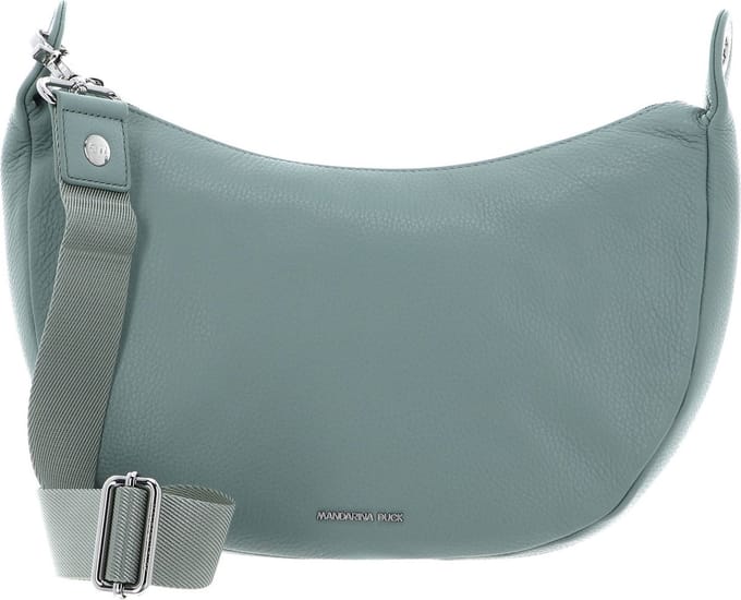 MANDARINA DUCK Leren Schoudertas Mellow Leather Hobo Bag Iceberg Green Mintgroen