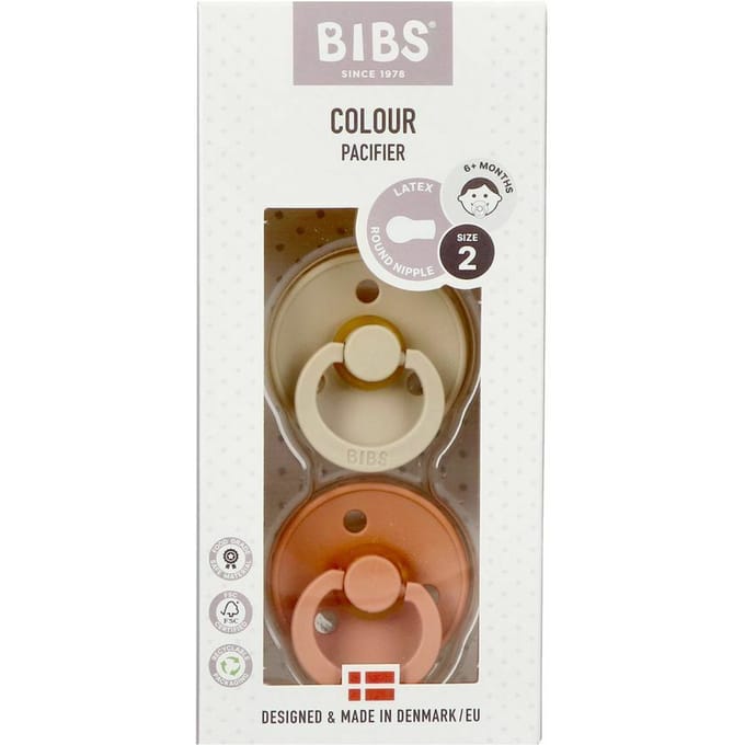 BIBS Colour Latex Size 2 Vanilla/Peach 2 st
