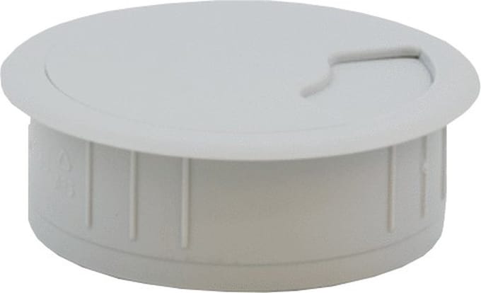 OCS - Bureaudoorvoer - 60mm lichtgrijs met draaibare deksel