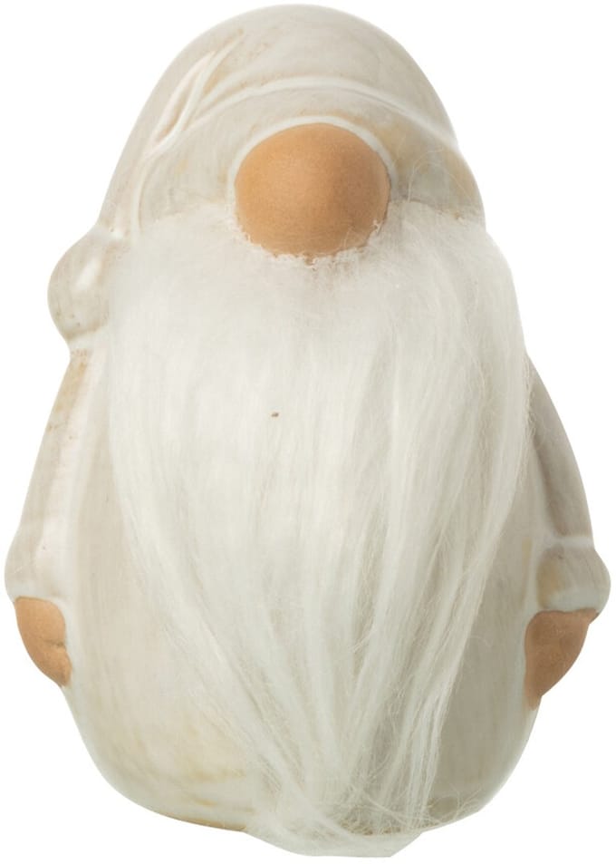 J-Line figuur Kabouter Baard - porselein - grijs - small