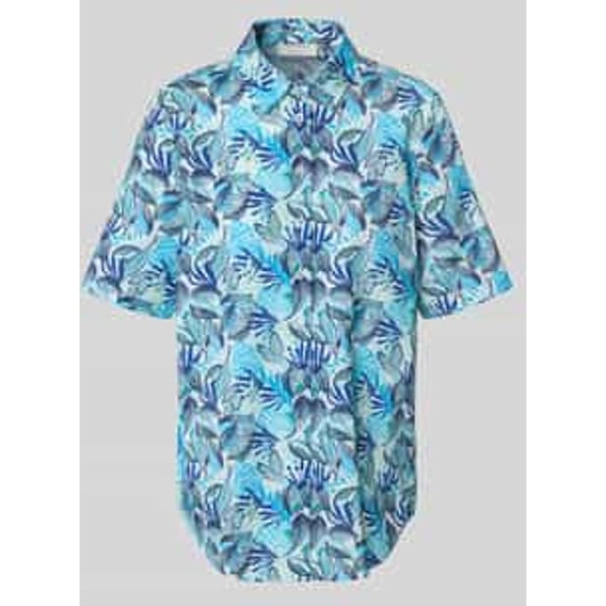 Relaxed fit Overhemdblouse met all-over bloemenprint