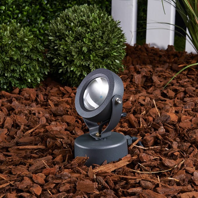 Lucande LED buitenspot Gavin, 33 cm, antraciet, aluminium