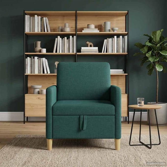 vidaXL - Sofa - met - Opbergruimte - Donkergroen - 72 - x - 78 - x - 87 - cm - Polyester