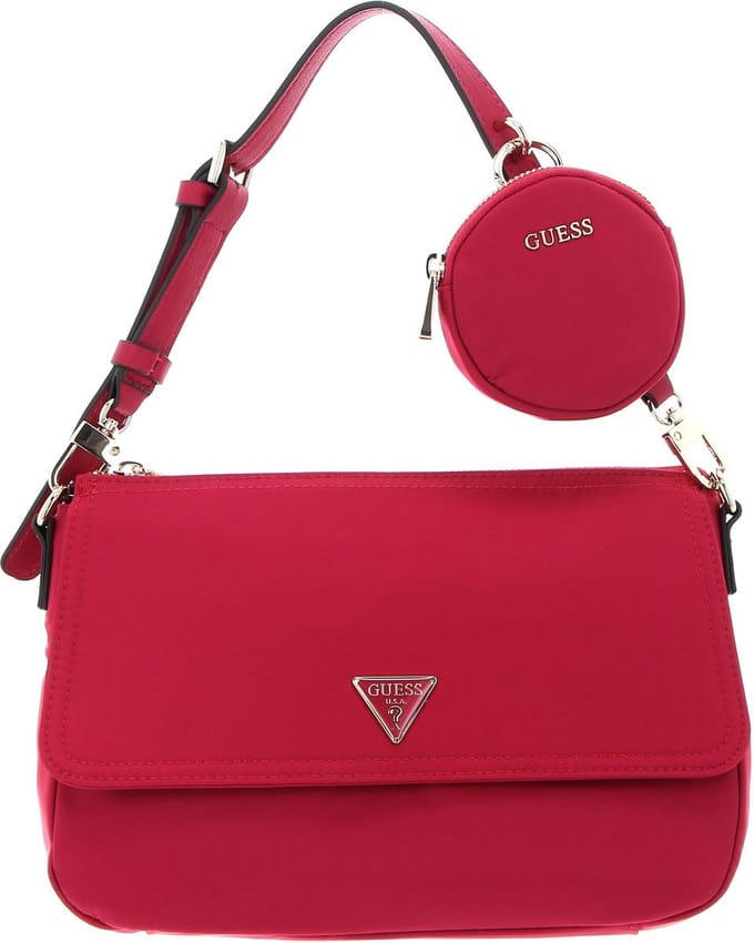 GUESS Schoudertas Eco Gemma Top Zip Shoulder Bag Magenta Roze