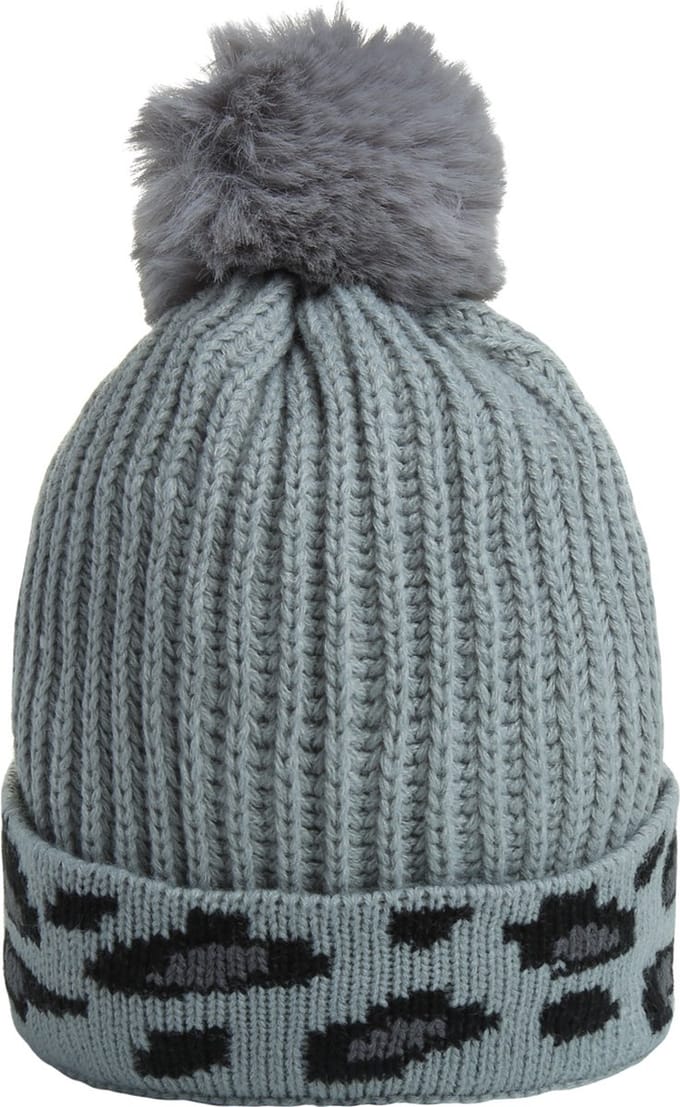 Grijze Muts Leopard - Gevoerde Wintermutsen - Beanies - Grijs met zwarte leopard print
