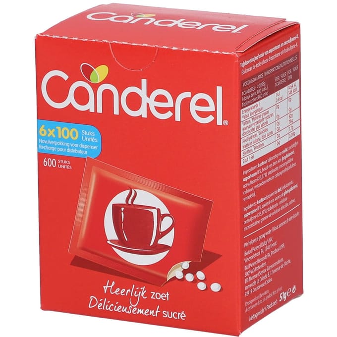 Canderel Navulpak Voor Dispenser Maxi Tabl 500+100