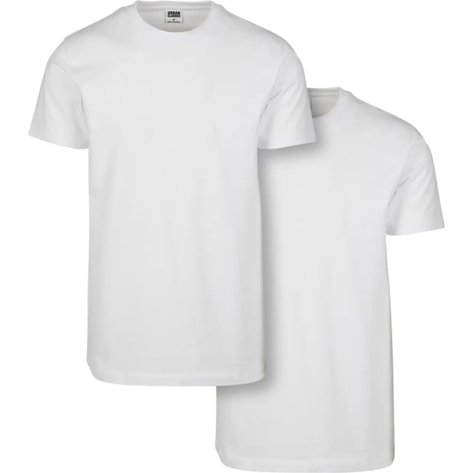 Urban Classics - Basic 2Pack Heren Tshirt - 3XL - Wit