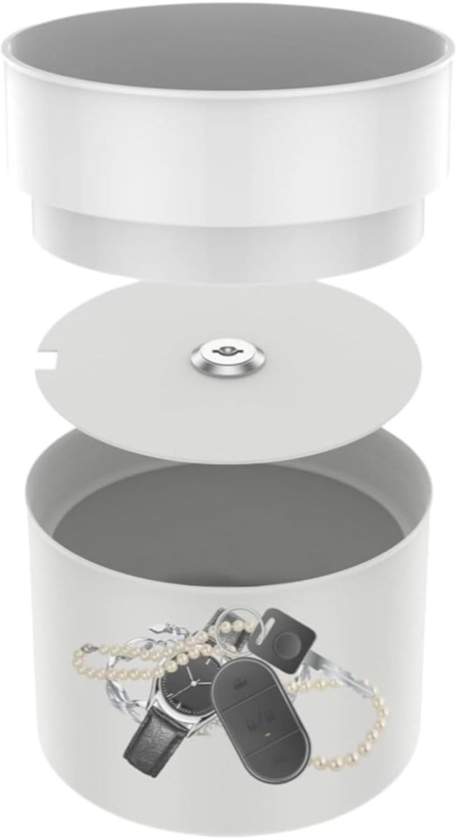 Bloempot Geldkluis - Geheime Opbergplek - Waardevolle Spullen - Dubbele Laag - 12.7cm Diameter - Wit