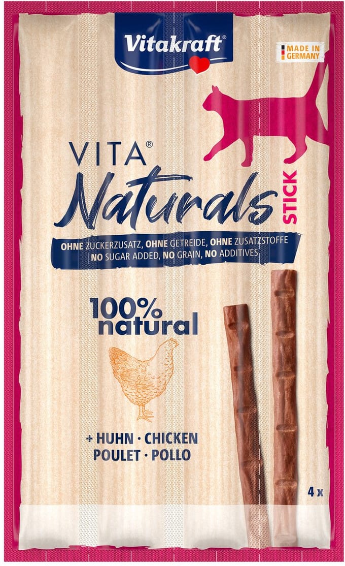 Vitakraft Naturals Cat Stick - Kattensnack - 4 stuks