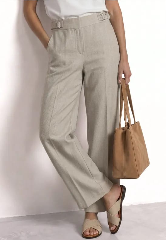 Street one - Dames broek - Maat 40 - Vrouwen - Creme - polyester