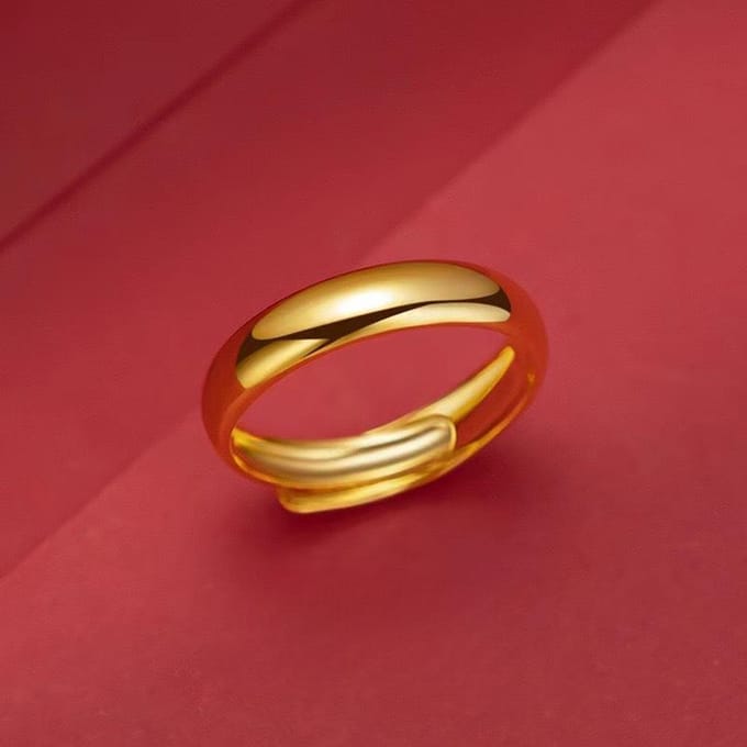 Ancient Heritage Plain Ring, Smooth Ring for Women, Adjustable Opening, Same Ring for Men and Women brown