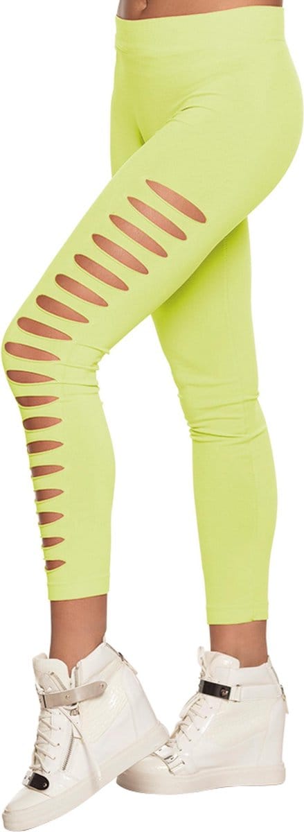 Boland Opengewerkte Legging Dames Neongroen Maat M