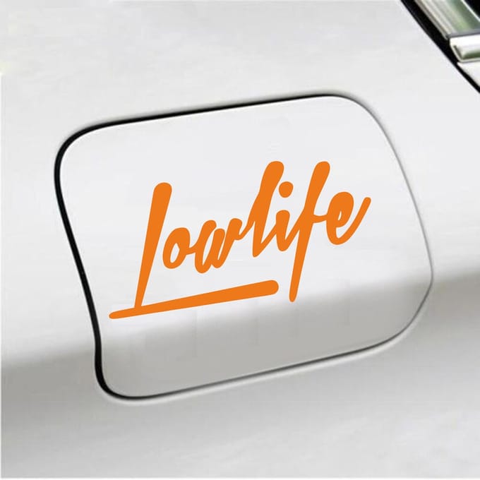 Bumpersticker - Lowlife - 7,5 X 14,8 - Oranje