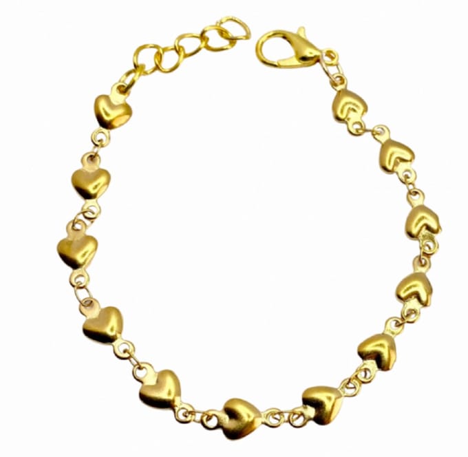 Enkelbandje- Hart- Goudkleur-RVS- 19-23 cm- Charme Bijoux
