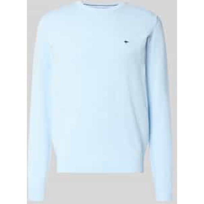 Fynch-Hatton Trui Solid Color O-Neck Superfine Cotton New Breeze / male