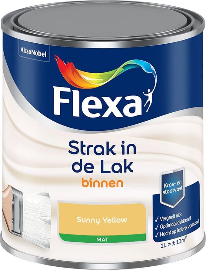 Flexa - Strak In De Lak Binnenlak Mat - Sunny Yellow - Mengverf - 1 L