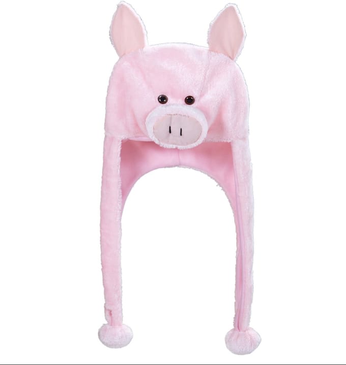 Widmann Varken muts - 59 cm - roze - voor volwassenen - Carnaval - dieren thema