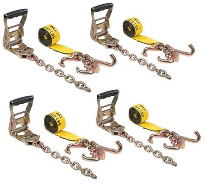 2 inch ketting ratel riemen voor auto slepen - 4-Pack