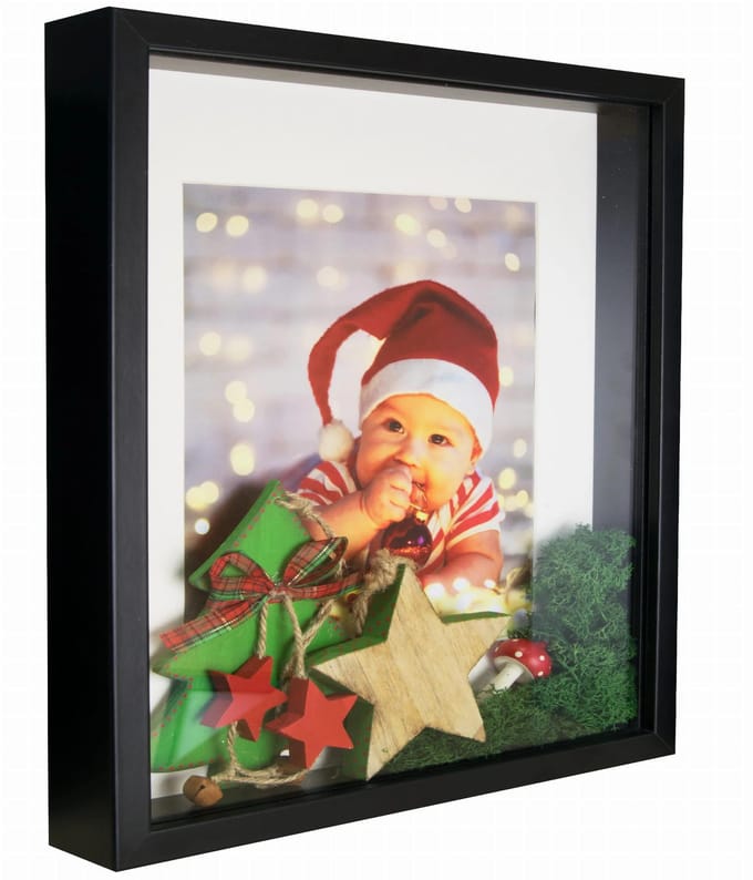 BD Art - 3D Fotolijsten - Zwart - 28x28 cm - Met Passe-partout