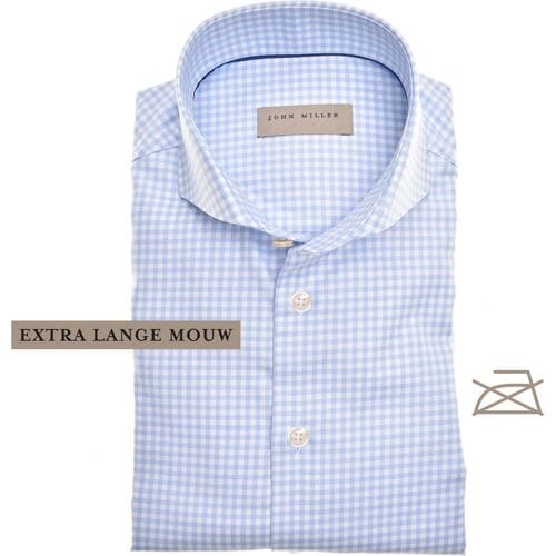 John Miller Overhemd The Miller Gingham Shirt Mouwlengte 7 Licht Blauw / male