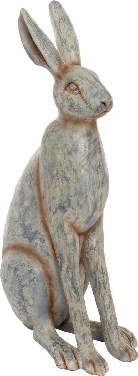 Decoratief figuur - grijze haas / konijn - 50 cm