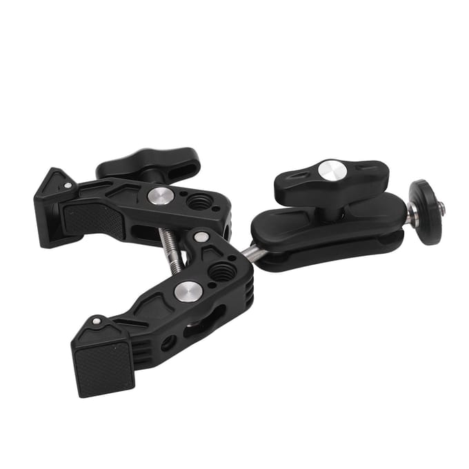 Camera Klembevestiging Multifunctioneel Universeel C-vorm Professionele Dubbele Kogelkop Adapter voor black